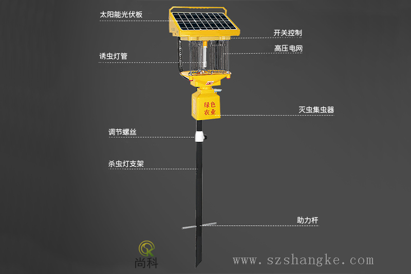 太陽(yáng)能電擊式殺蟲(chóng)燈TFS10結(jié)構(gòu)圖